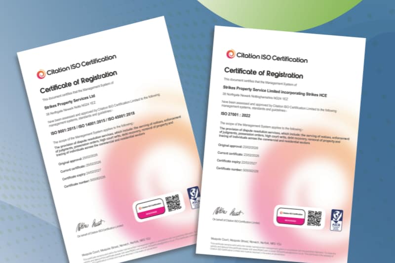 Strikes Property Services ISO Certification